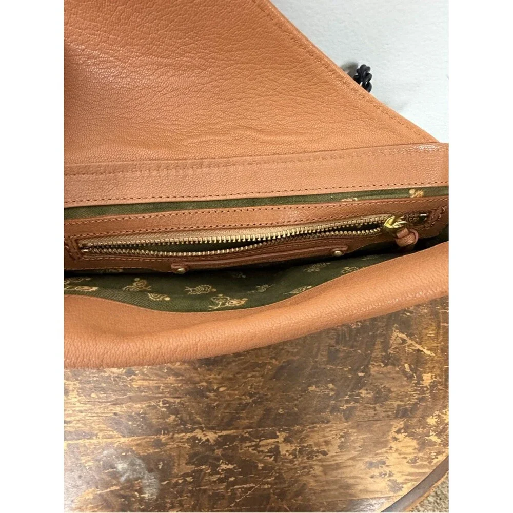 Anthropologie- Schuler & Sons Philadelphia Leather Fold-Over Clutch